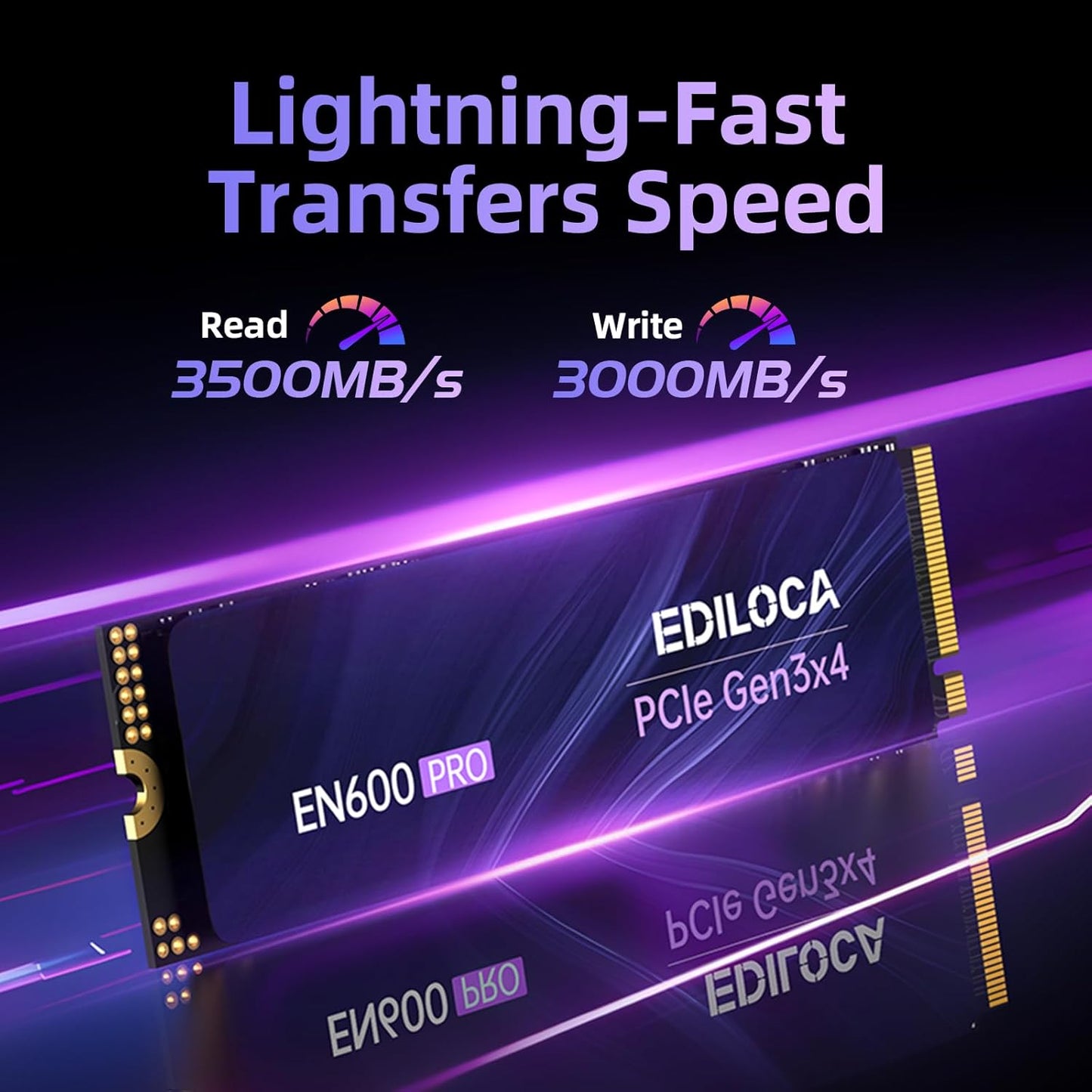 EN600 PRO SSD 2TB PCIe 3.0 Gen 3x4, NVMe M.2 2280, Up to 3500MB/s, Internal Solid State Drive, SLC Cache 3D NAND TLC, Graphene Cooling Sticker, Storage for PC, Desktop and Laptops