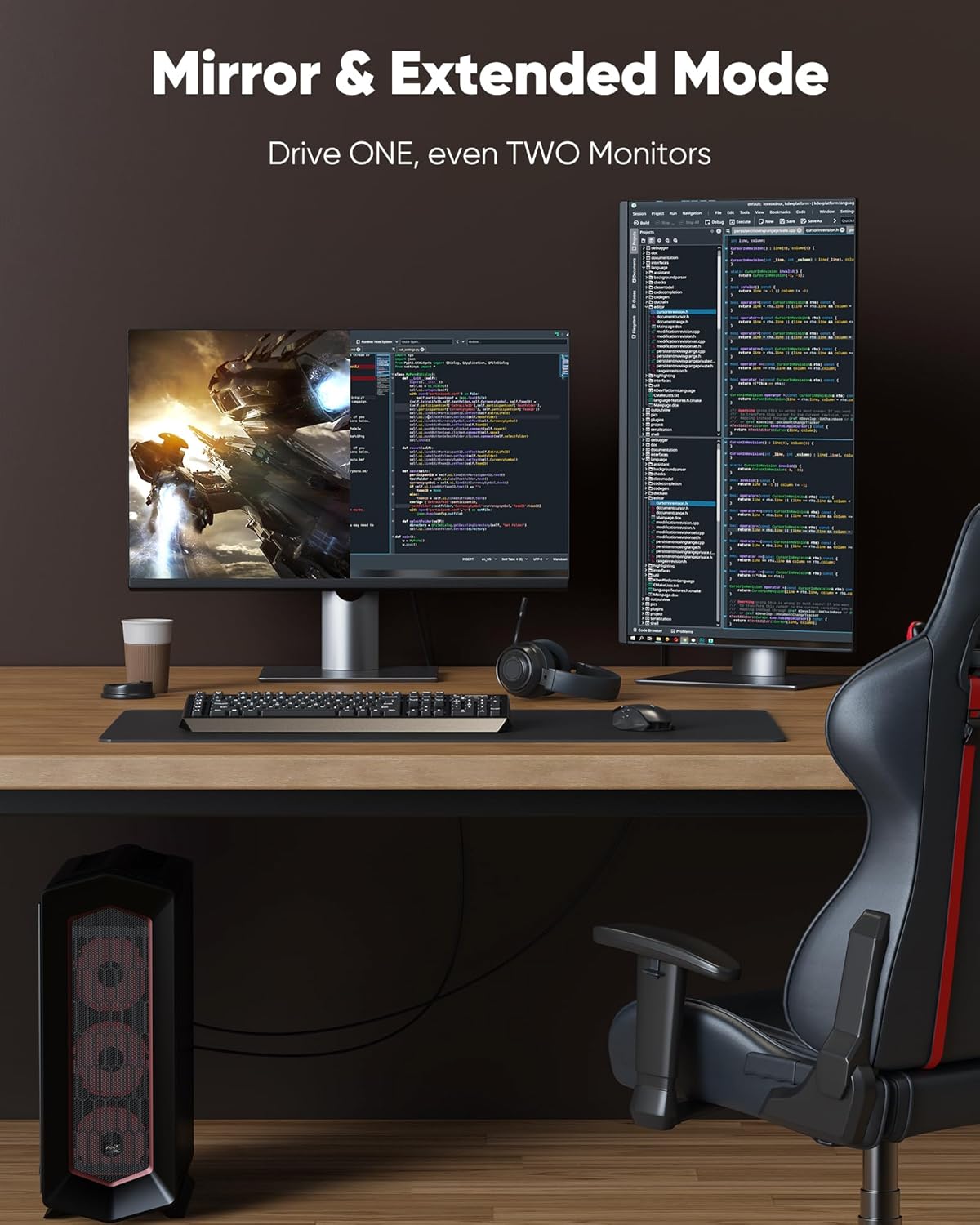 Highwings 4K DisplayPort to HDMI, 6.6ft DP to HDMI 1.4 Uni-Directional Cable, 4K@30Hz, 2K@60Hz, 1080P Full HD, Nylon Braided Cord for Dell, NVIDIA, AMD, HP, Monitor, Projector, Desktop (Red)