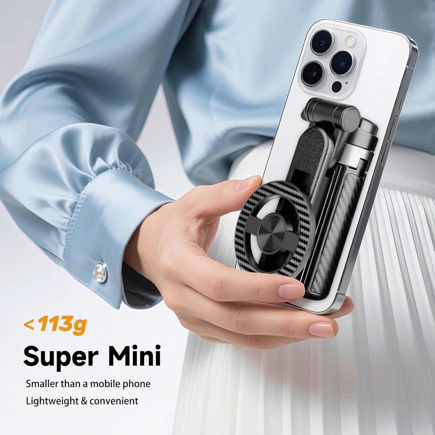 Selfie Stick for iPhone, Magnetic Tripod with Detachable Wireless Remote & Portable Tripods for iPhone - 3 in 1 Tripod for Video Recording, Live Streaming, Desktop Mobile Phone Stand