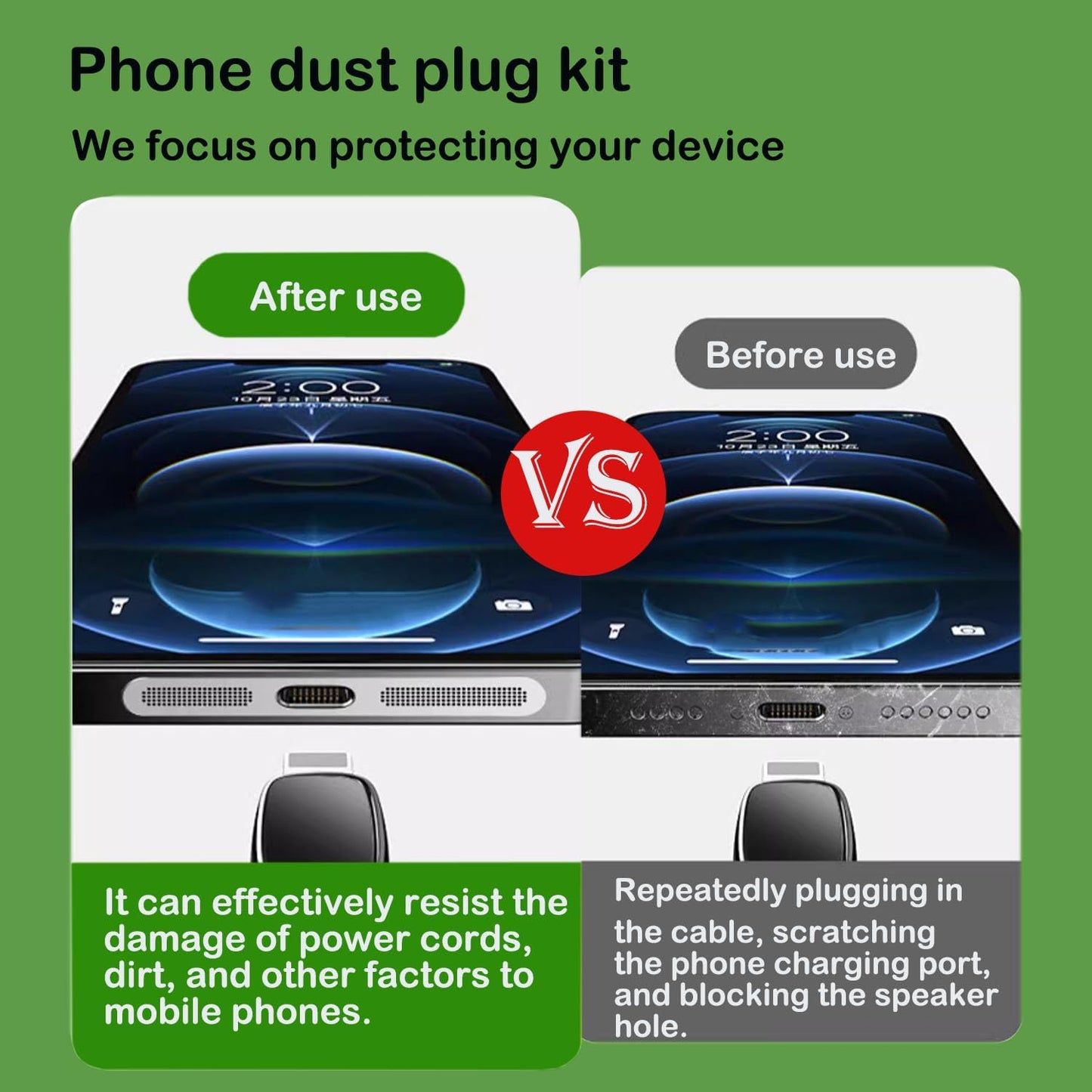 USB C Dust Plug, Type-C Port Cover for iPhone17/ iPhone16/15 Series Charger Port & Speaker Dust Cover, 8-Pack Soft Silicone Anti-Dust Plug Covers Set