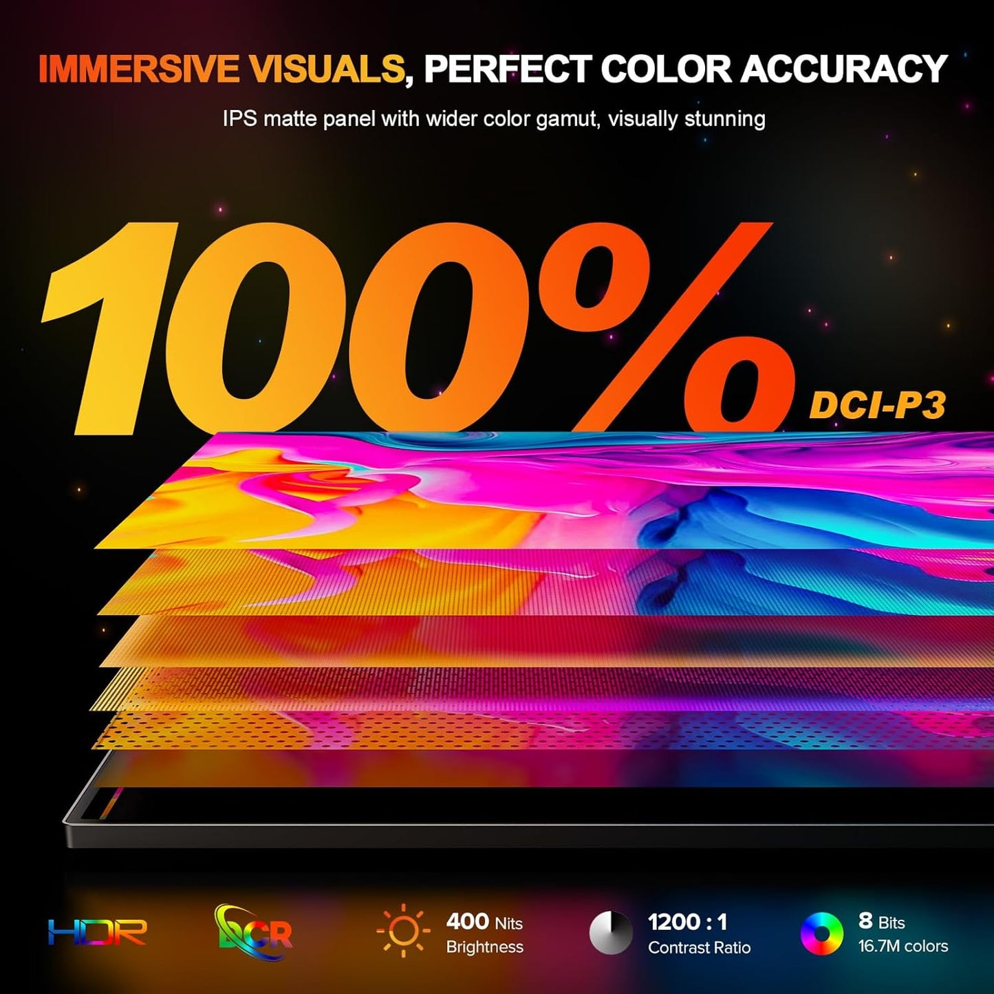 UPERFECT 2.5K 240Hz QLED Portable Monitor, 16" 2560x1600 QHD 100% DCI-P3 400 Nits Portable Gaming Monitor w/Stand & VESA, Adaptive Sync HDMI 2.1 External Screen for Laptop PC Phone Game Console