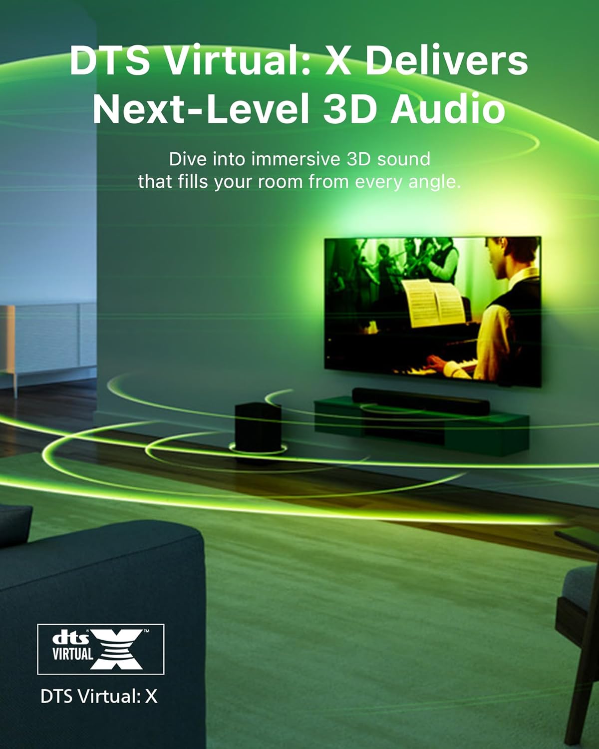 PHILIPS B5309 Soundbar 2.1 with Wireless Subwoofer and Immersive DTS Virtual:X Audio Technology - 240W Max Power, Deep Bass, Bluetooth 5.4, Four EQ Modes, HDMI ARC and USB connectivity - Dark Grey