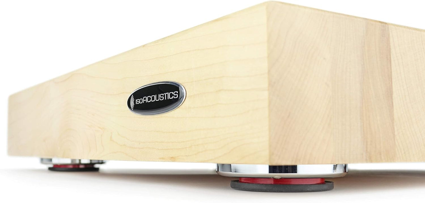 IsoAcoustics Delos Turntable Isolation Butcher Block Series: 1815M2 (18" W x 15" D x 3" H) Maple