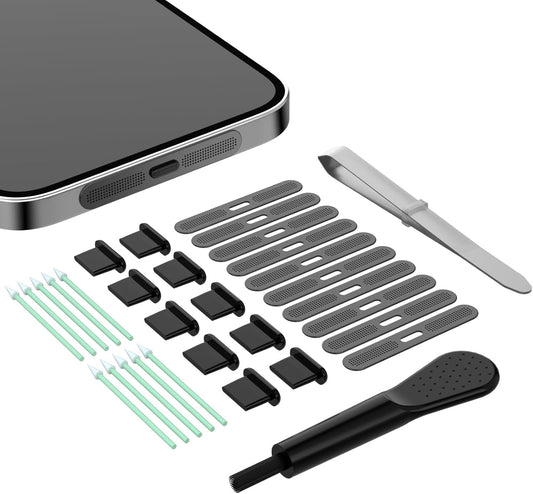 USB C Dust Plug,Silicone Anti Dust Port Cover Type C Charging Port Protectors Plug, Includes Phone Dustproof Net Stickers,for iPhone 16 15 Pro Max/Plus, Samsung Galaxy, All USB-C Devices