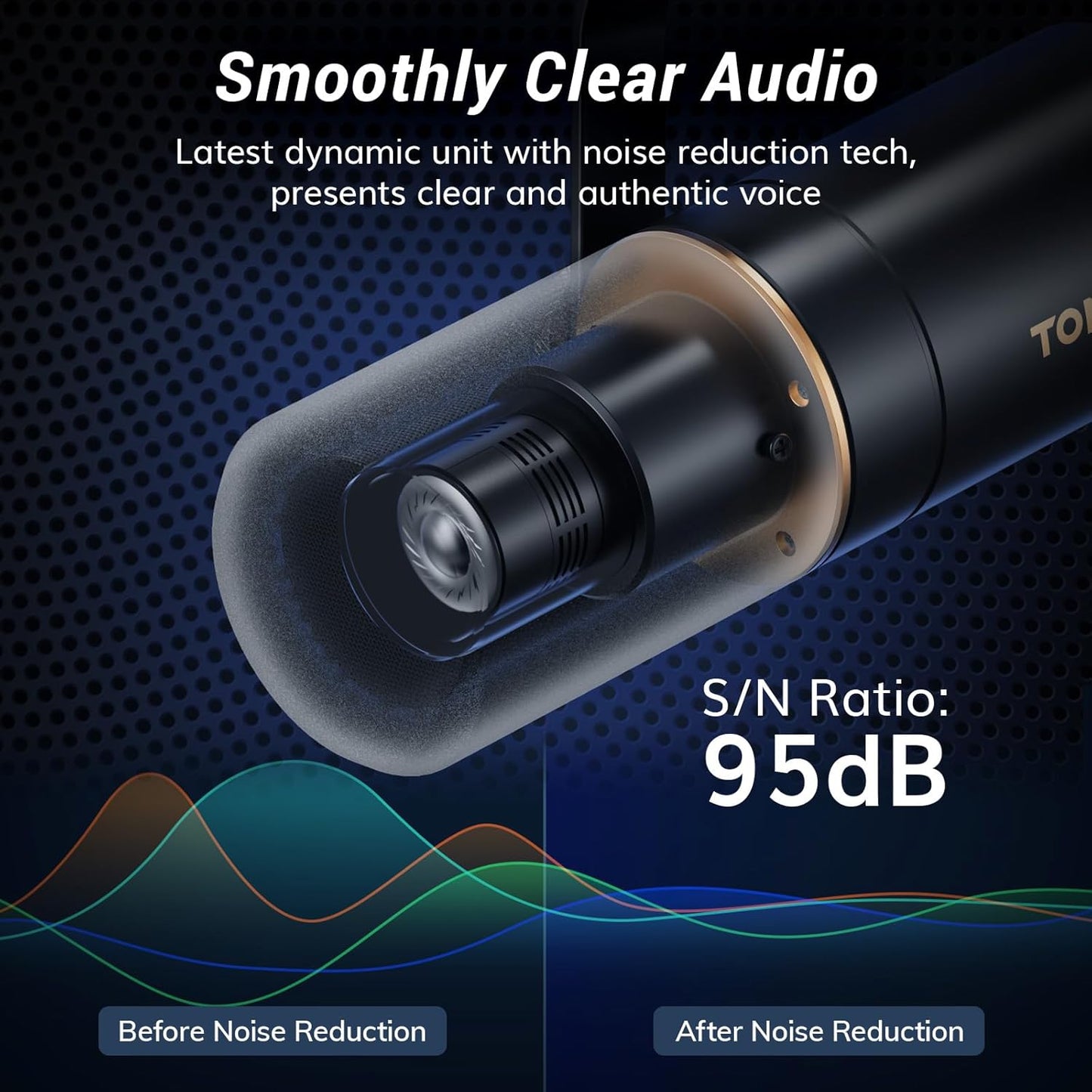 TONOR Dynamic Microphone, XLR Microphone for Podcast, Recording, Streaming, Gaming, Content Creating, XLR Cardioid Computer Mic, Audio Interface Needed, Mic with Desktop Stand, TD520X