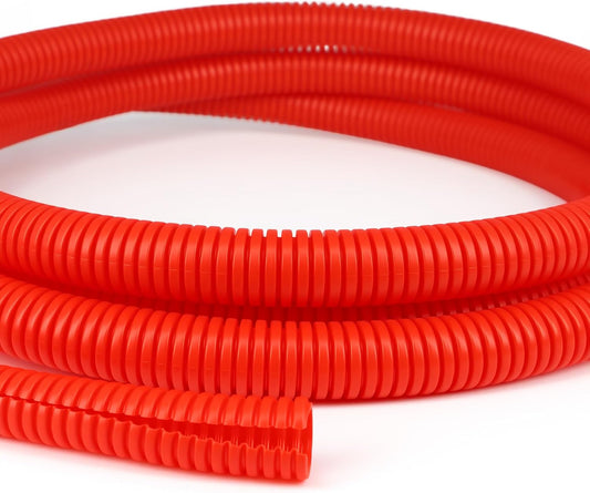 Split Wire Loom Tubing, 10,25ft Cord Protectors from Pets No Chew, Flexible Wire Covers Cord Protectors, Protective Split Cable Sleeve for Automotive Home Industrial Wires(Red, 0.98inch-10ft)
