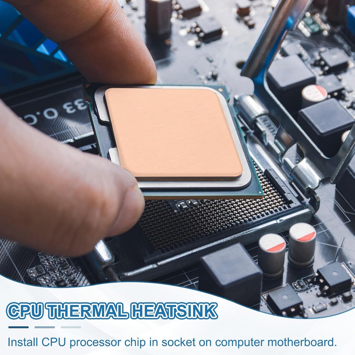 PATIKIL Copper Heatsink Pad Shims, 24 Pcs 15x15x0.4mm Copper Pad Shim IC Chipset GPU CPU Thermal Heatsink for Cooling Laptop Desktop Computer