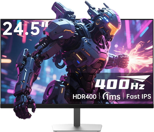 KTC 24.5 inch 400Hz 240Hz Gaming Monitor | Fast IPS 1ms | FHD 1080P Monitor | HDR 400 128% sRGB | HDMI x2, DP x2 |Tilt Adjustability Silver-Gray VESA 360Hz Monitors H25X7