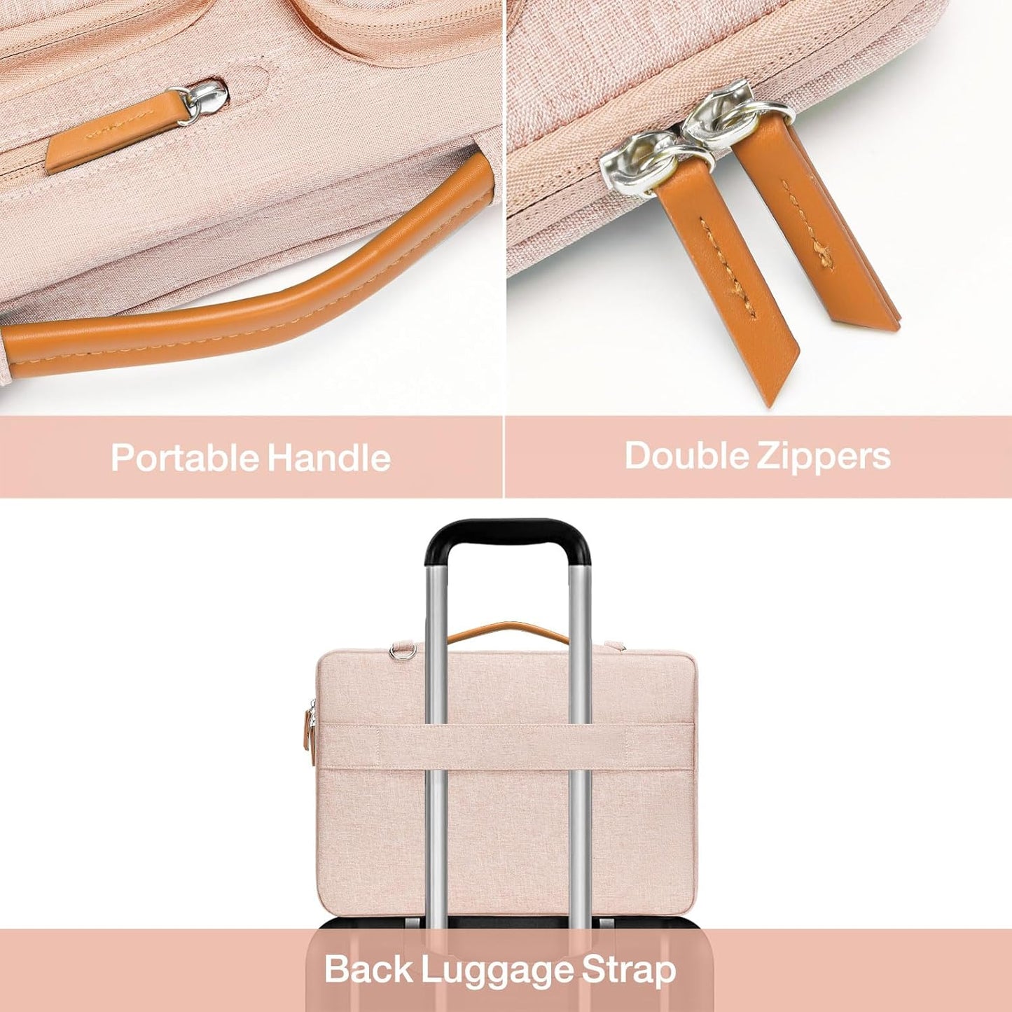 MOSISO 360 Protective Laptop Shoulder Bag,15 inch Computer Bag Compatible with MacBook Air M4 M3 M2/Pro A1990 A1707, Dell XPS Plus,Side Open Messenger Bag with 4 Zipper Pockets&Handle, Khaki