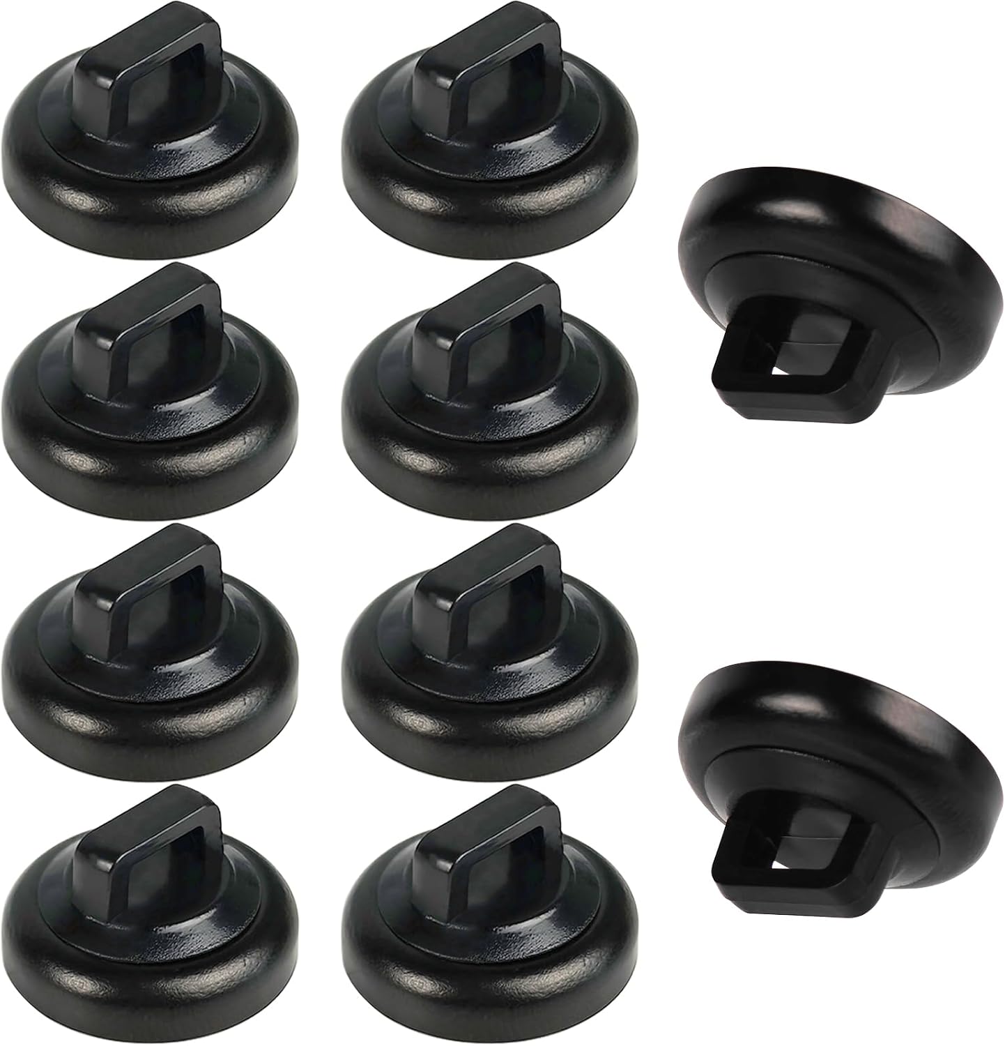 Magnet Zip Tie Mount Clips Magnetic Zip Ties Mount Base Holder Multipurpose Wire Cable Holder Mount Wire Clips Management for Home Office Marine Electrical Wiring (Black, 10 Piece)