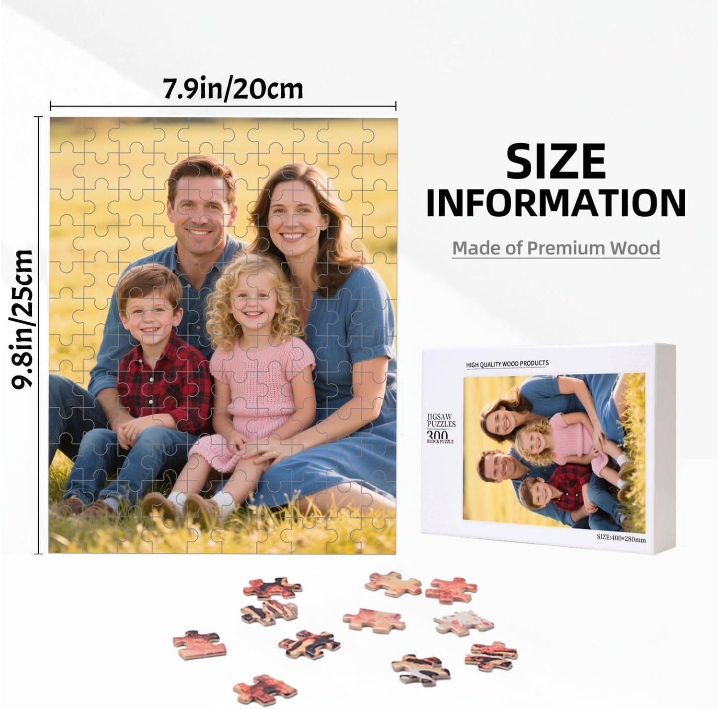 Custom Puzzle, Personalized Puzzle for Photos, Customized Puzzle 120/200/300/500/1000/1500 Pieces for Family, Christmas, Pet, Birthday, Wedding Gift