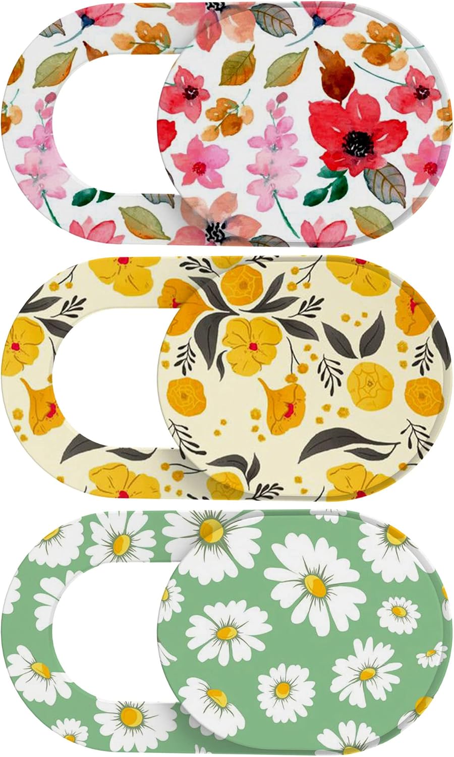 Laptop Camera Cover Slide Cute, Ultra Thin Webcam Cover for iPhone iPad MacBook Pro Computer iMac Cell Phone PC Accessories, Camera Blocker Slider, Great for Privacy - Flowers (3*Flowes)