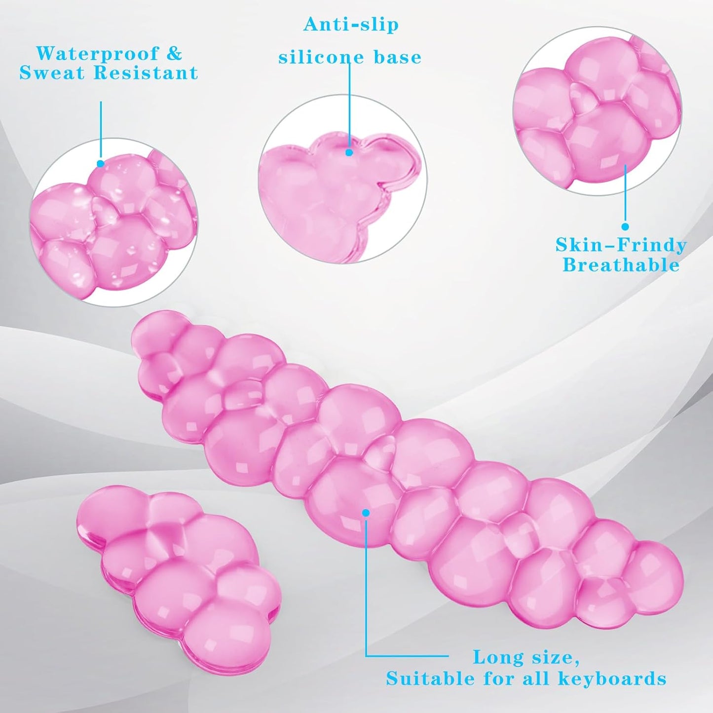 Gel Cloud Keyboard and Mouse Wrist Rest, Cute Wrist Support and Arm Support Keyboard Rest for Keyboard and Mouse Typing Pain Relief，Suitable for Office/Computer/Laptop/Gaming (Pink)