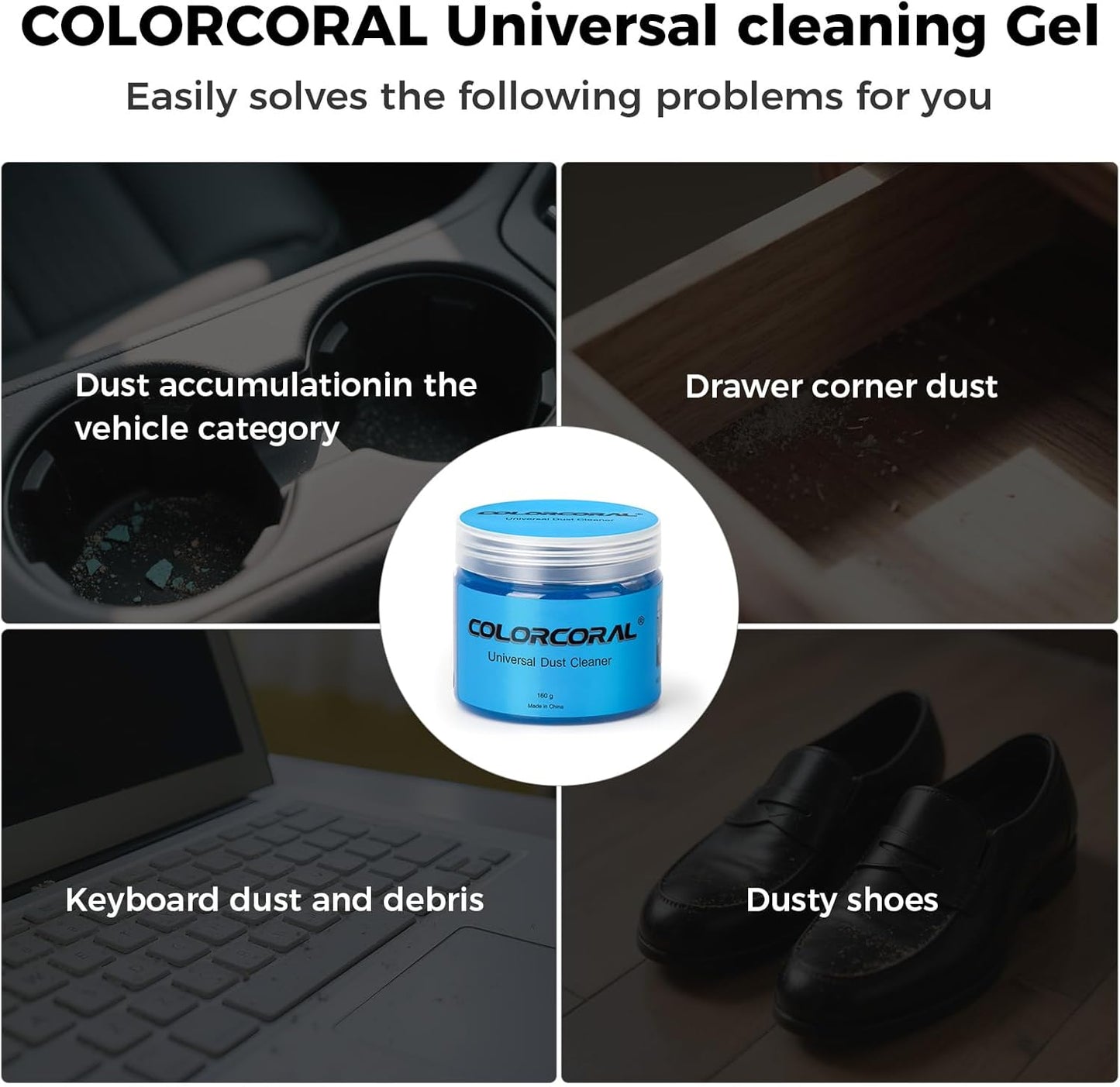 COLORCORAL Universal Cleaning Gel for Office Electronic Products Keyboard Cleaner Dust Cleaning Gel for Car Interior Cleaning,Car Putty Reusable Slime goo, Magic Cleaning Putty for Vehicle Vents