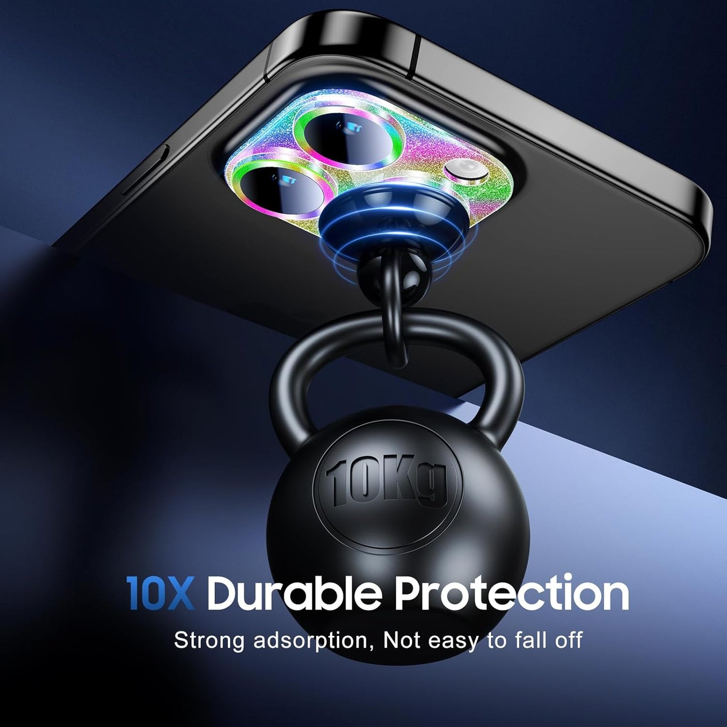 UniqueMe for 3 Pack iPhone 15 Pro/iPhone 15 Pro Max Camera Lens Protector, [Drop Protection] [Case Friendly] Camera Cover Screen [Update New Version] - Intergrated Glitter Colorful