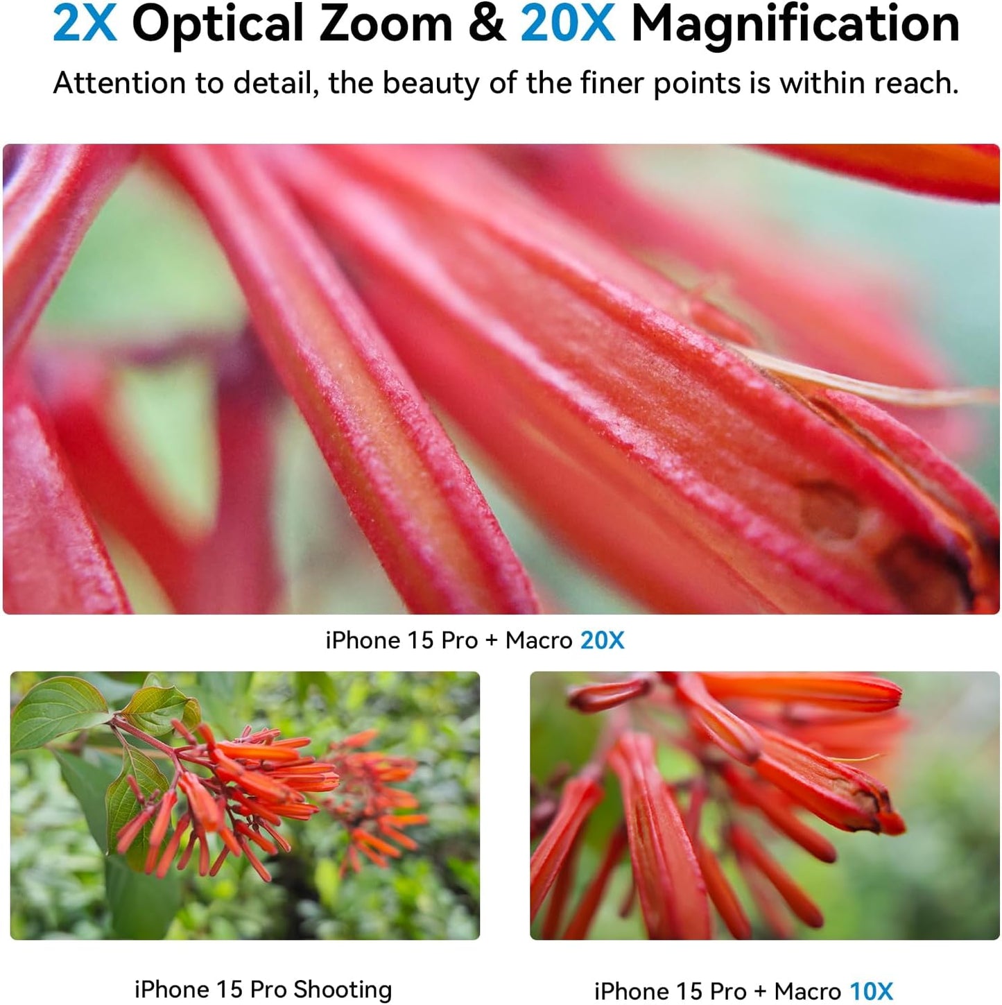 Macro Lens Kit for Smartphone, 10-20X Micro Phone Lens with Universal Lens Clip, HD Magnifier Photography Lens for iPhone Android Phone (Fits for Almost All Phone), Phone Macro Lens Attachment