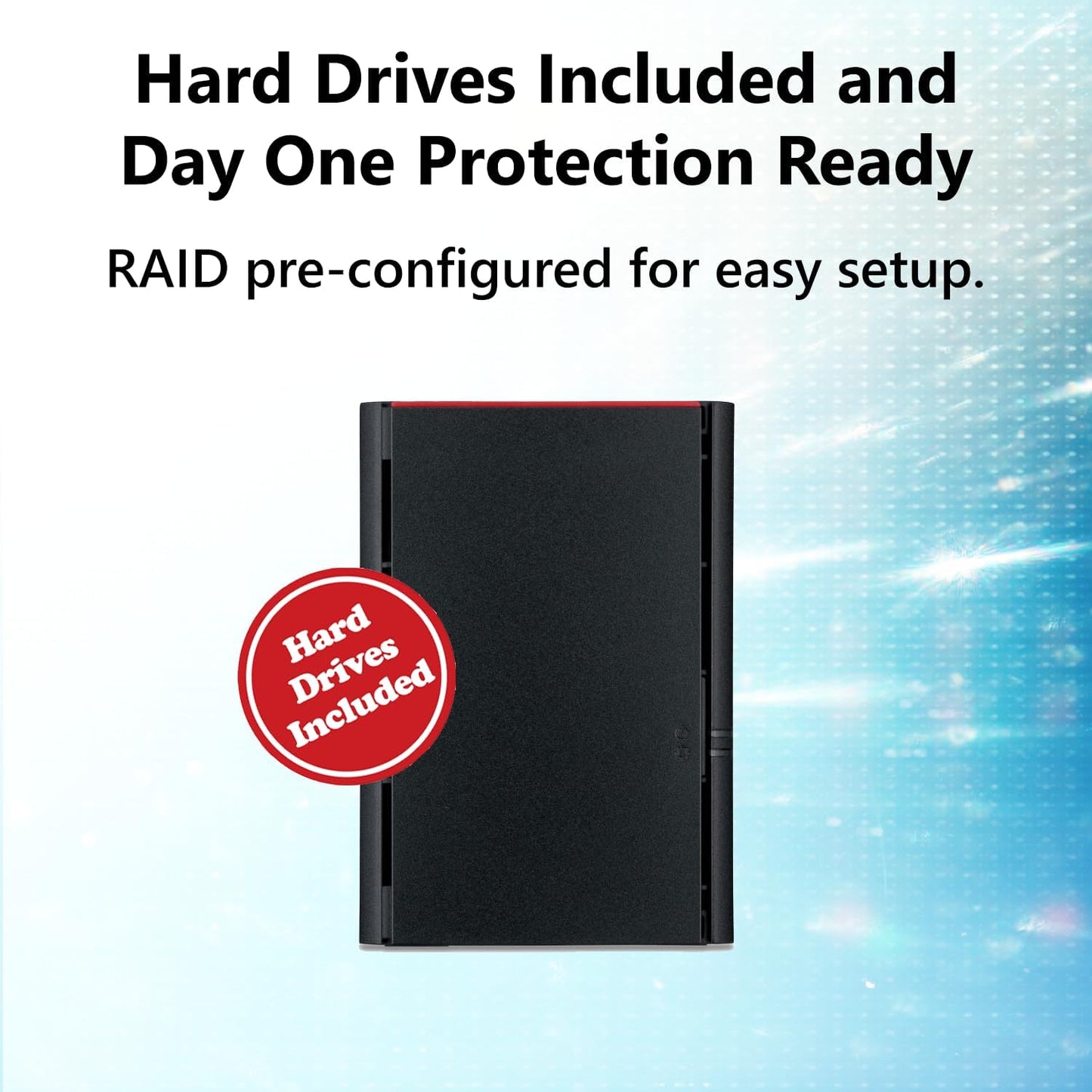 BUFFALO LinkStation 220 8TB 2-Bay NAS Network Attached Storage with HDD Hard Drives Included NAS Storage that Works as Home Cloud or Network Storage Device for Home