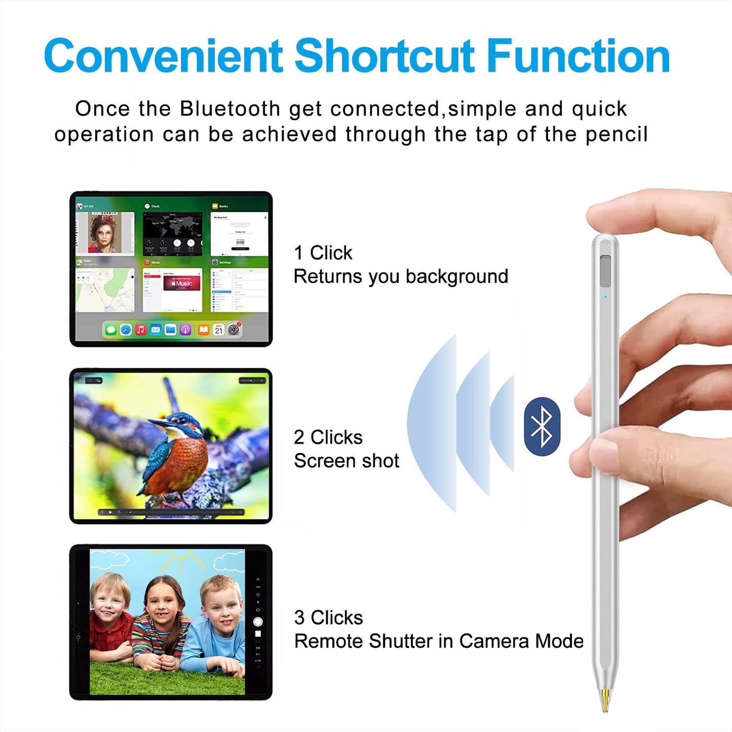 Stylus Pen for iPad 2018-2025 with Palm Rejection, Apple Pencil for Pad11th/10th/9th/8th/7th/6th Gen, iPad Pro 11/12.9 inch, New iPad Air 2025 11&13-inch(M3/2) /5th/4th/3th Gen, iPad mini 6th/5th