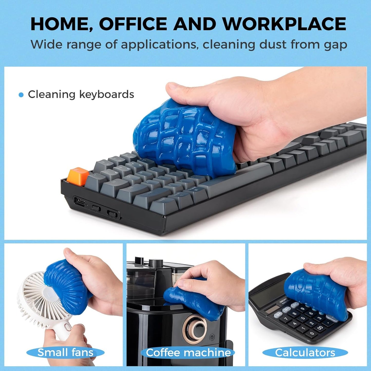 COLORCORAL Universal Cleaning Gel for Office Electronic Products Keyboard Cleaner Dust Cleaning Gel for Car Interior Cleaning,Car Putty Reusable Slime goo, Magic Cleaning Putty for Vehicle Vents
