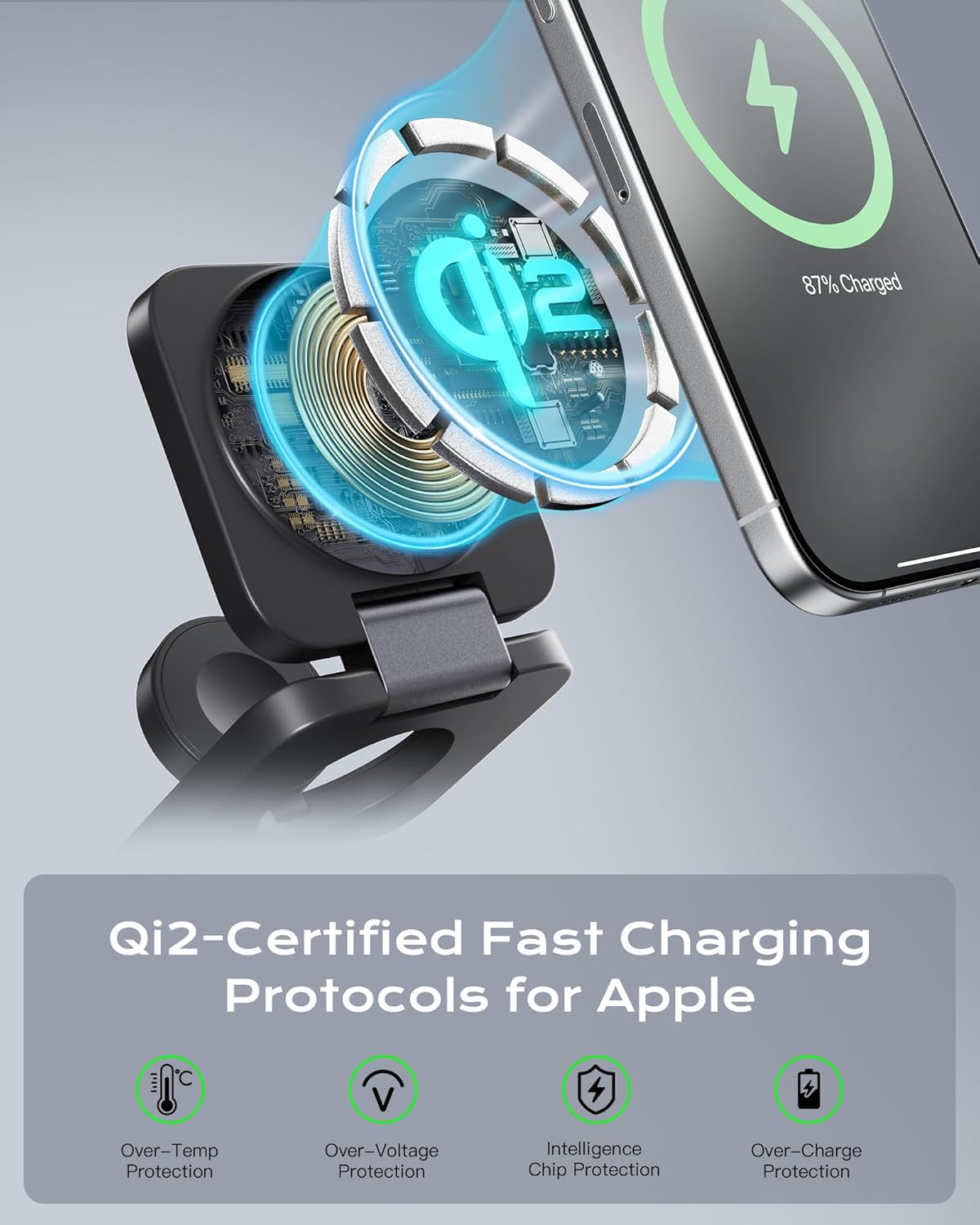 Qi2 Certified 3 in 1 Travel Charger MagSafe Compatible, Upgraded Foldable Wireless Charger Stand, Mag-Safe 3 in 1 Charging Station,15W Fast Charging for iPhone 17/16/15/14/13/12, Apple Watch, AirPods