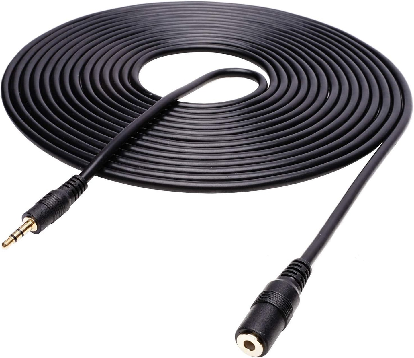 Movo MC20 3.5mm Audio Cable - 3.5mm TRS Female to Male 20ft Extension Cord for Microphones, Headphones, and More