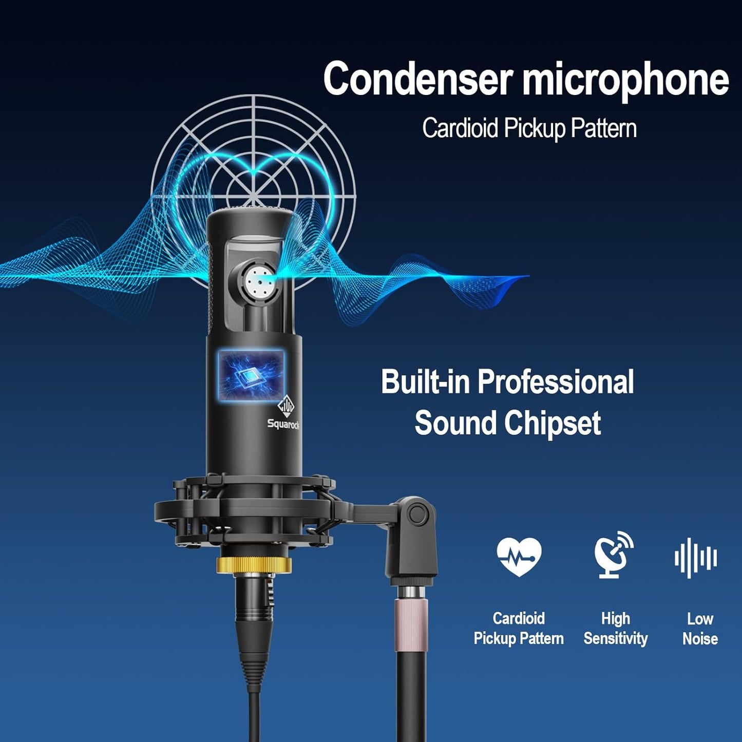 Podcast Equipment Bundle for 2 with Dual XLR-3.5 Condenser Micophones with Mic Pop Filters Audio Equipment for Live Streaming/ Recording, Online Gaming for Phone/ Laptop/ PC Audio Interface M100