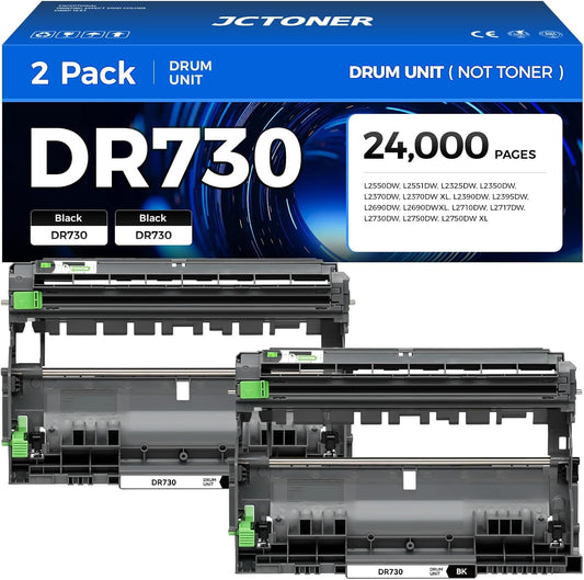 DR730 Drum Unit (Not Toner) 2-Pack Replacement for Brother DR-730 Imaging Drum Compatible MFC-L2710DW MFC-L2750DW DCP-L2550DW HL-L2350DW HL-L2395DW HL-L2370DW HL-L2390DW MFC-L2690DW HL-L2325DW Printer