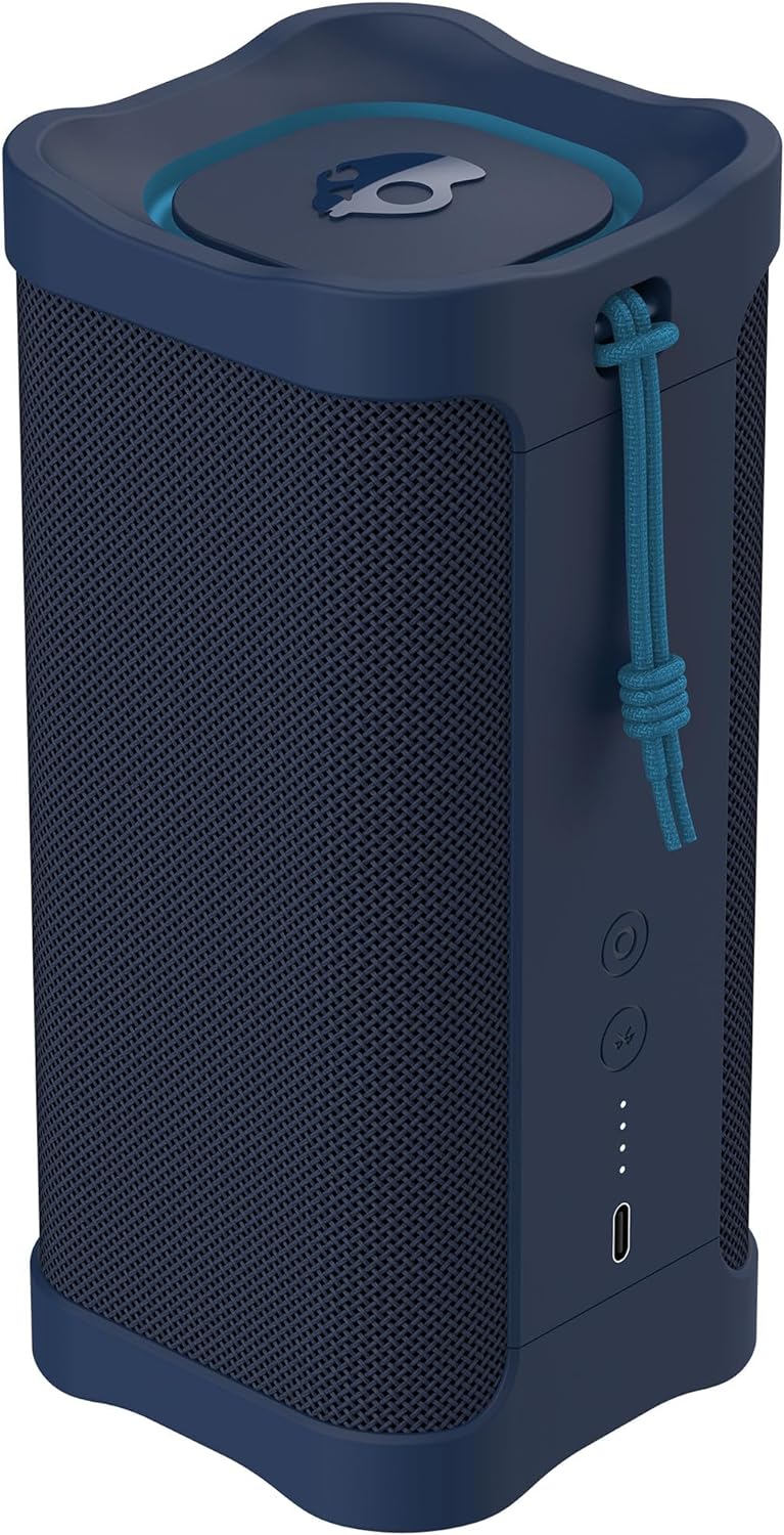 Skullcandy Terrain XL Wireless Bluetooth Speaker - IPX7 Waterproof Portable Speaker, 18 Hour Battery, Nylon Wrist Wrap, True Wireless Stereo (Navy)