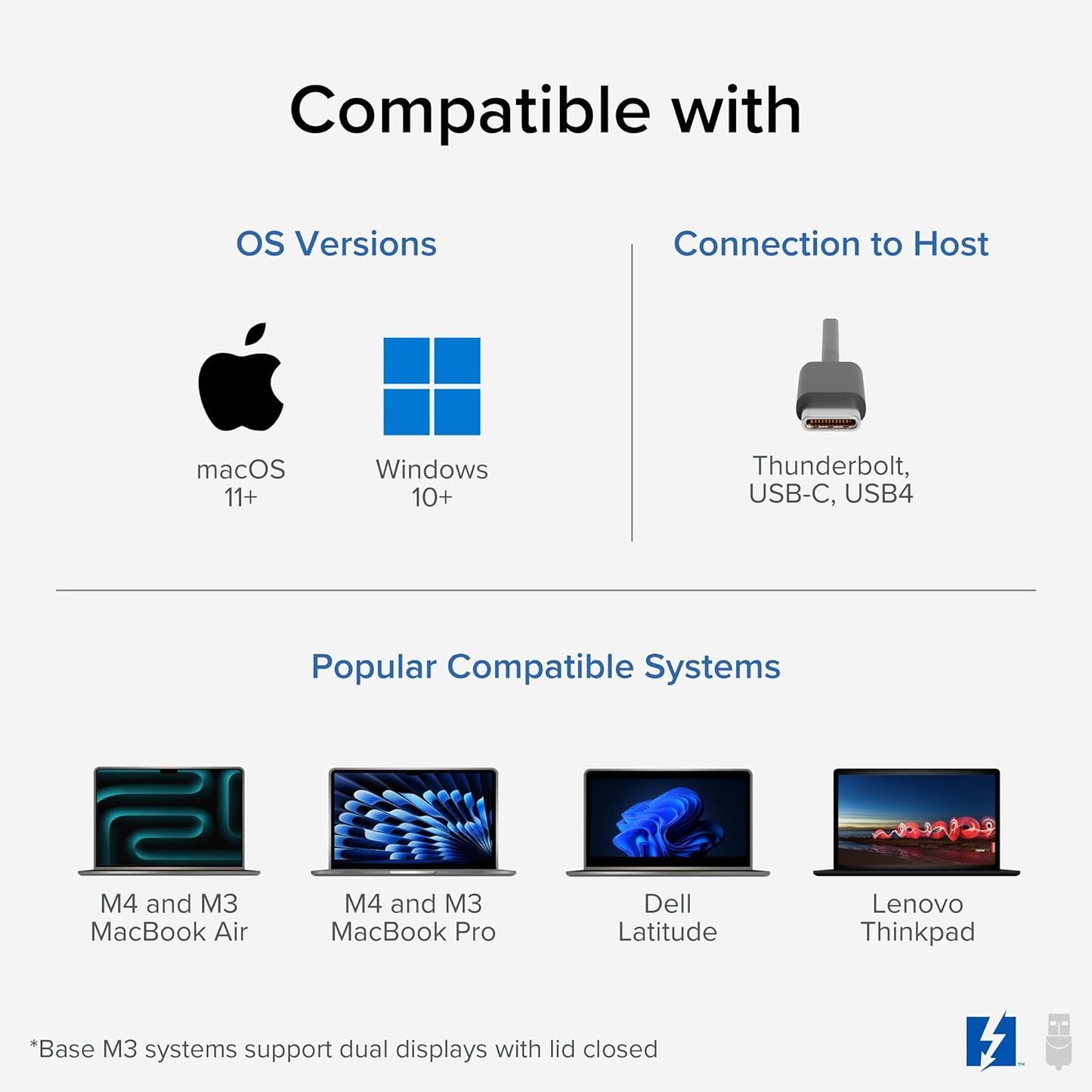 Plugable 16-in-1 Thunderbolt 4 Dock – Dual 4K Monitors for M4 MacBook Air/Pro, 100W Charging, 2X HDMI, 2X DisplayPort, 2.5G Ethernet, 7X USB, MicroSD/SD Card Reader, Audio, Windows & USB4 Compatible