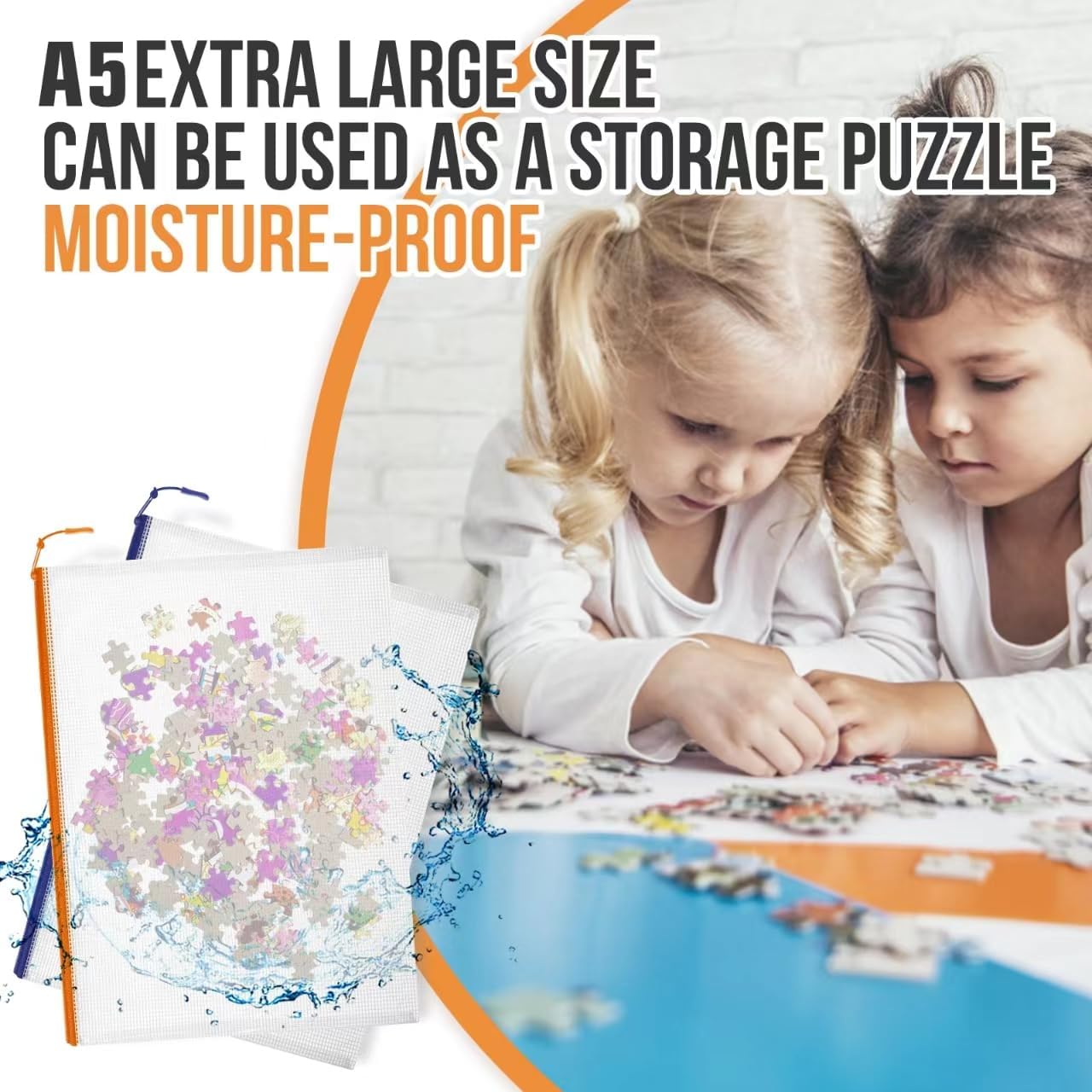 24pcs Mesh Zipper Pouch File Bags Puzzle Storage Bags, A5 Size 9.4 x 6.9 Inches Large Reusable Zipper Pouches for Organizing Classroom Board Game Organization