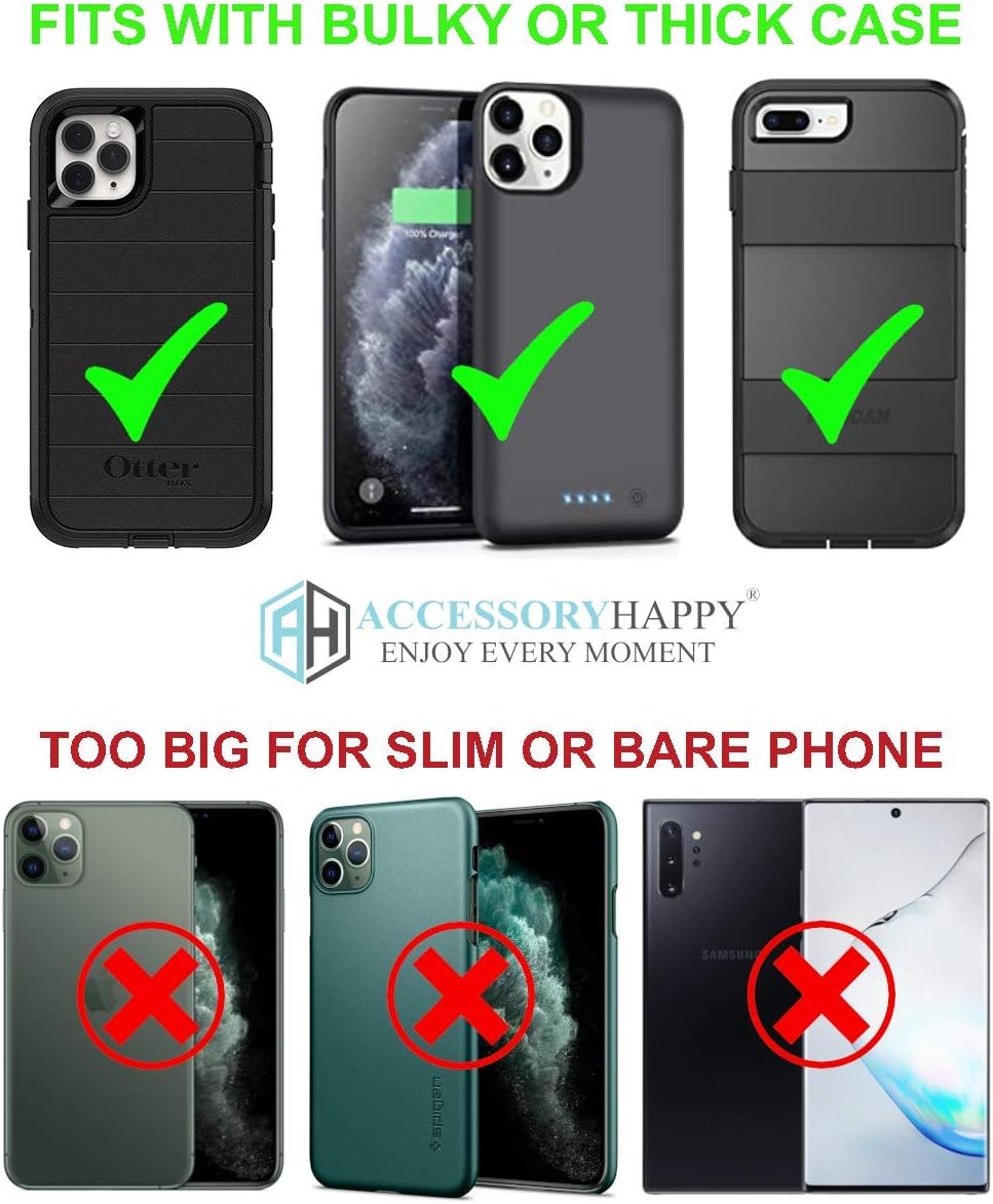 AH Military Grade Horizontal Cell Phone Pouch Clip Cell Phone Holder for Belt Loop for iPhone 13 Max 12 Pro Max 14 Max 14 Max Plus, S20 Plus Nylon Phone Carrier Holster Fits Cell Phone (Large)