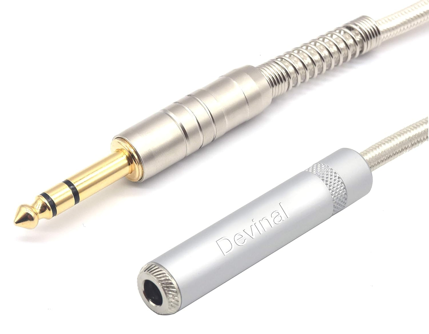 Devinal 1/4 inch Extension Cord, 1/4" Male to Female Cable, 6.35mm Quarter inch Headphone Extender Gold Plated Nylon Braided Durable Audio Cable Stereo Cord, 10 Feet 3Meters