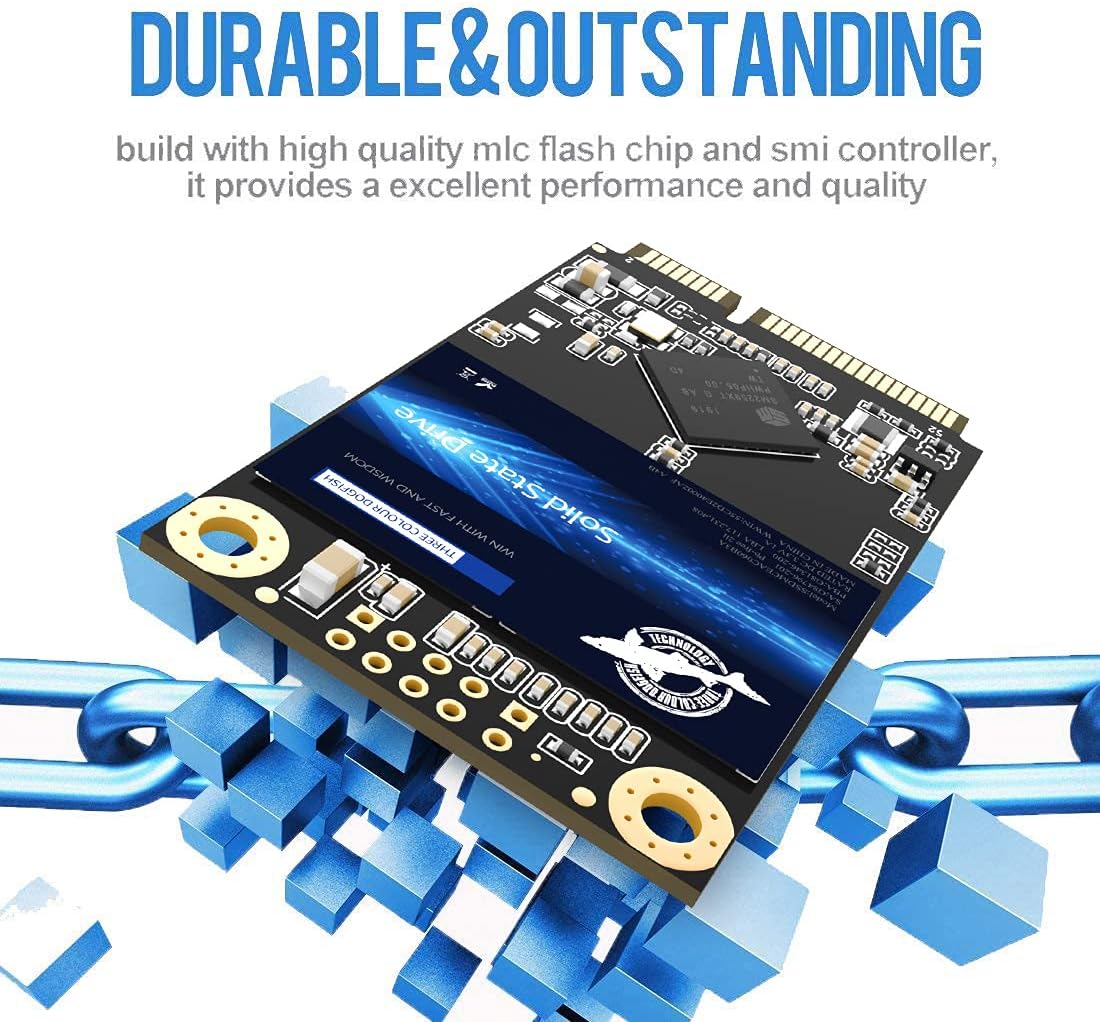 Dogfish mSATA SSD 240GB 3D NAND TLC SATA III 6 Gb/s, mSATA (30x50.9mm) Internal Solid State Drive - Compatible with Desktop PC Laptop - (MSATA 240GB)