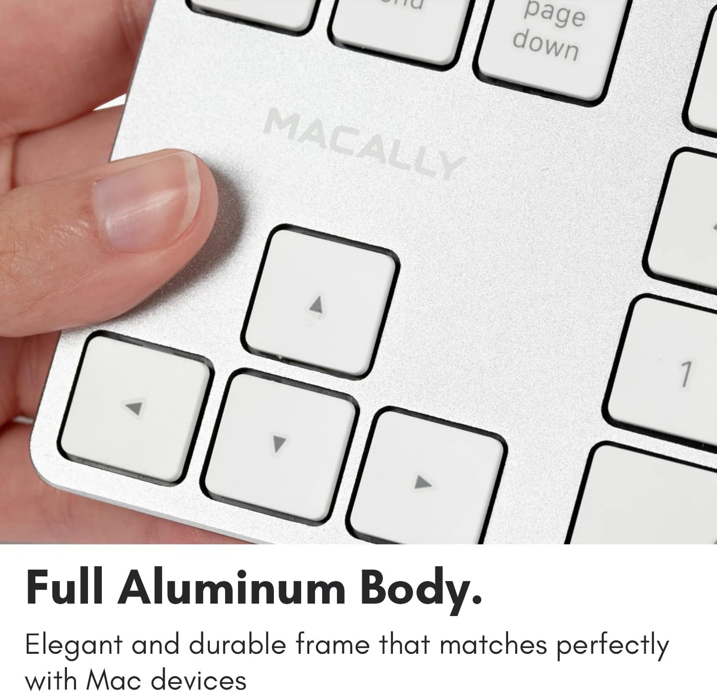 Macally Bluetooth Number Pad for Laptop - Rechargeable Wireless Numeric Keypad - Slim 35 Key Wireless Number Pad for Data Entry, 10 Key Numpad Compatible with Mac, MacBook, iPad, PC Desktop, Windows