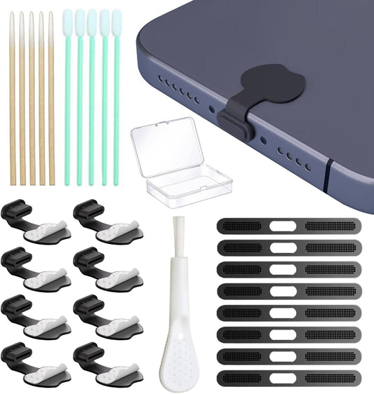 USB C Dust Plug, Type-C Port Cover for iPhone17/ iPhone16/15 Series Charger Port & Speaker Dust Cover, 8-Pack Soft Silicone Anti-Dust Plug Covers Set