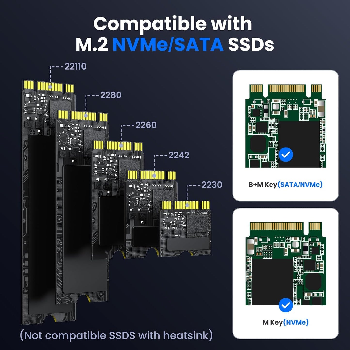M.2 NVME/SATA Duplicator, Coolpie CR121 Dual-Bay Offline Clone M.2 NVME/SATA Docking Station, USB3.2 Gen2*2 20Gbps M.2 Cloner for SSD Size 2230/2242/2260/2280/22110
