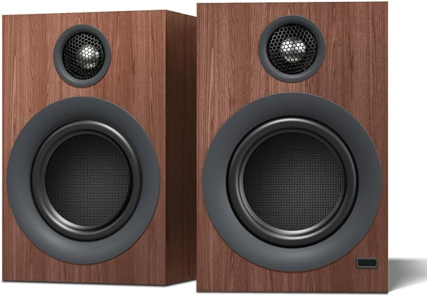 Bluetooth Bookshelf Speakers, 75W Powered Active Speaker with 4 Inch Woofer, HiFi Speaker with aptX Bluetooth USB for Home, Studio, Gaming, Set of 2, Bronze