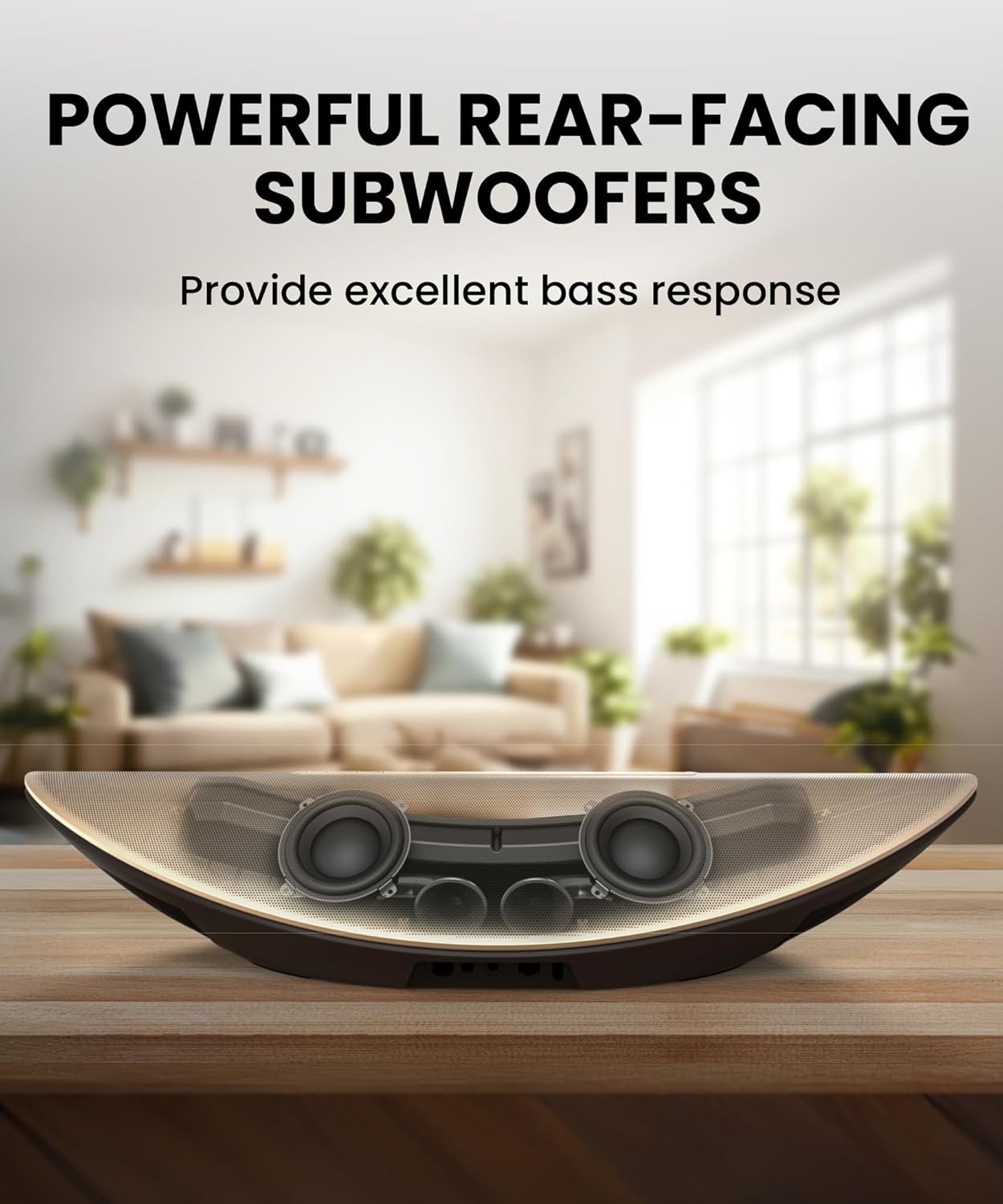 Cleer Crescent Smart Audio Bluetooth Speaker, 3 Hi-Res Audio Certified Sound Modes – 8 Linear 40mm Drivers with Dual 84mm Woofers Array 3D Room-Filling Sound, Wi-Fi/Bluetooth Streaming, Premium Design
