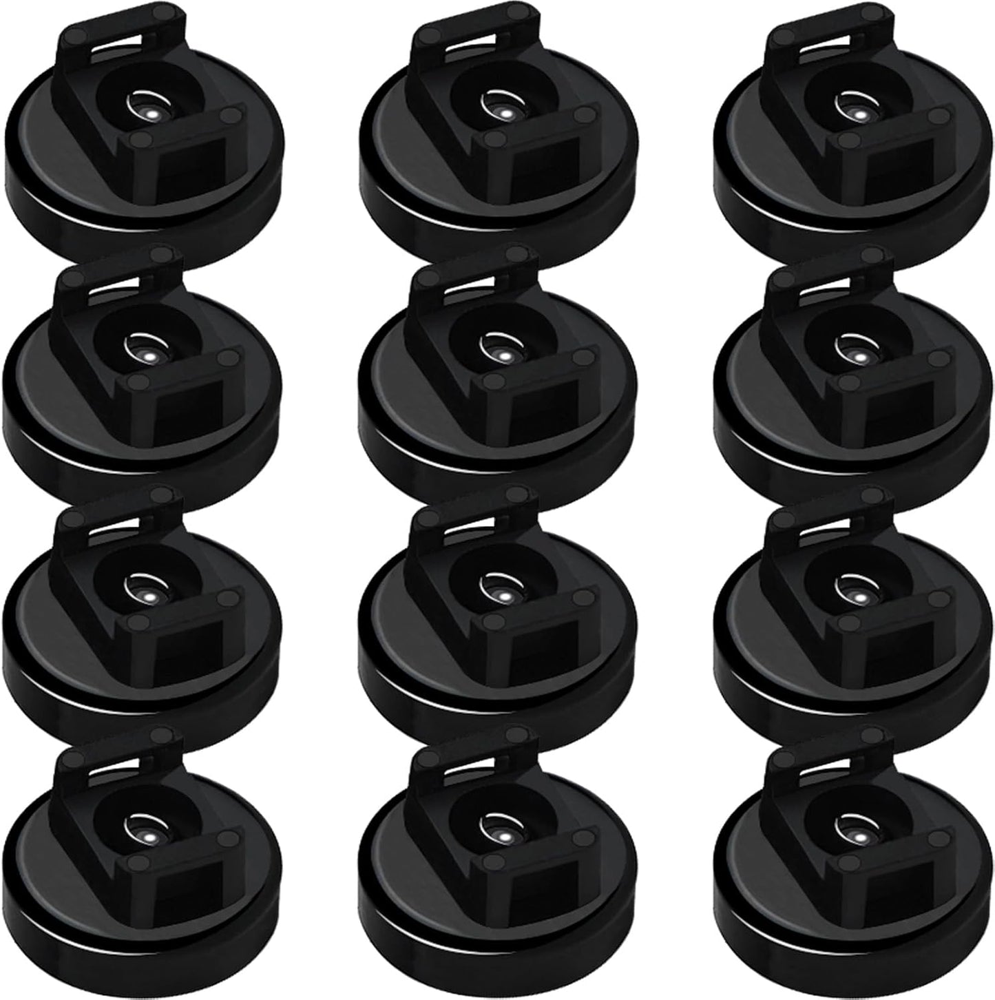 Magnet Zip Tie Mount Magnetic Zip Ties Mount 25LBS Strong Multipurpose Wire Cable Holder Mount Wire Clips Management for Home Office Marine Electrical Wiring (Black, 12 Piece)