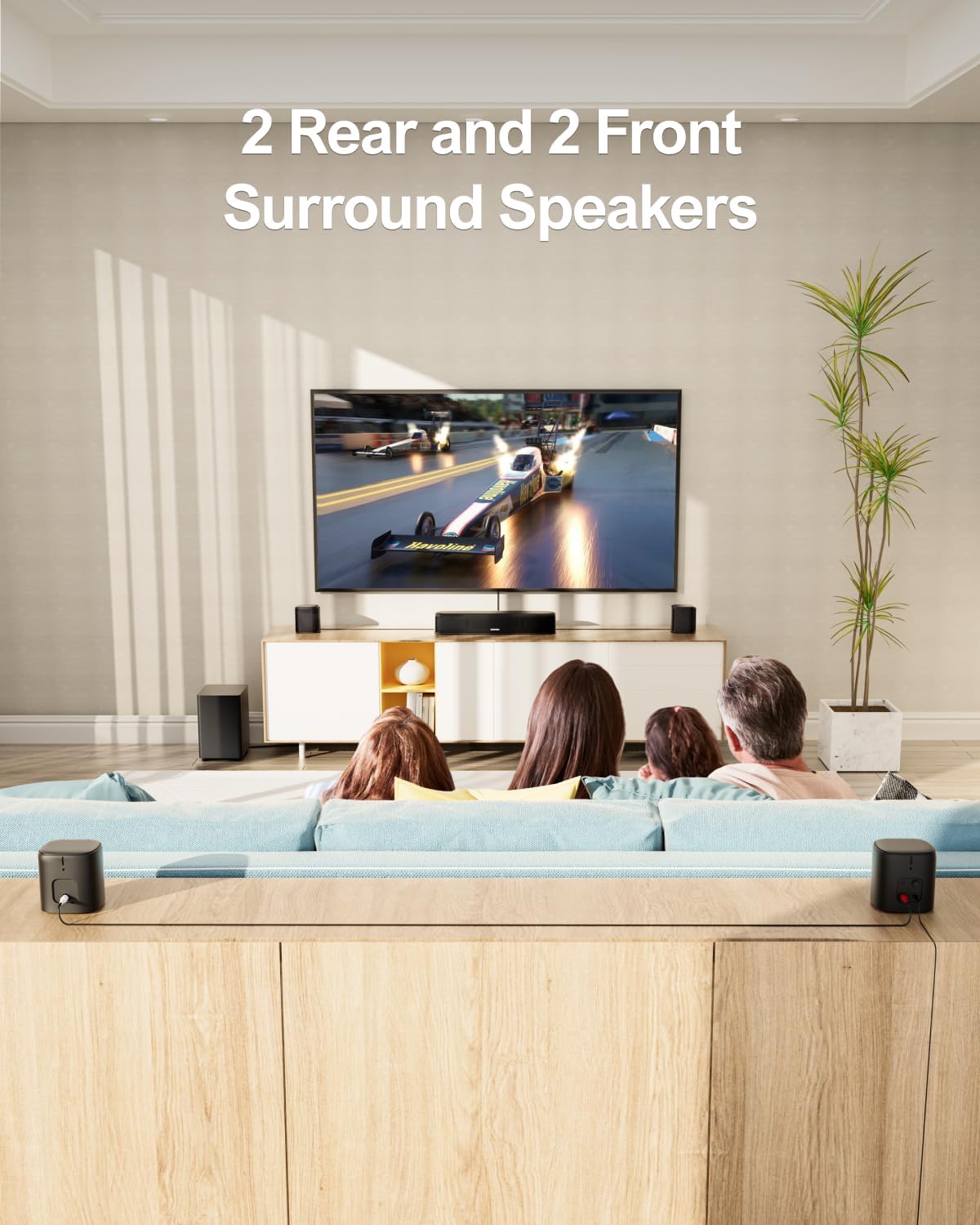 ULTIMEA 7.1ch Sound Bar with Subwoofer, Virtual Surround Sound System for TV, Sound Bar for Smart TV with 4 Surround Speakers, Peak Power 330W, TV Soundbar with App Control, Opt/AUX/BT, Aura A40