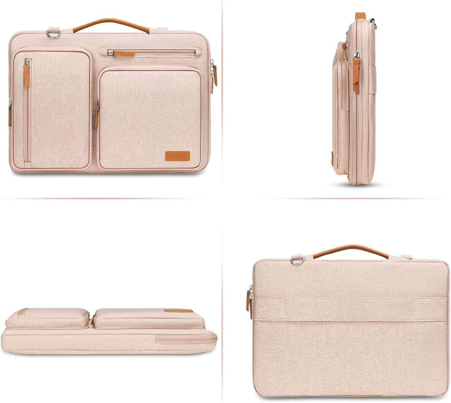 MOSISO 360 Protective Laptop Shoulder Bag,13-13.3 inch Computer Bag Compatible with MacBook, HP, Dell, Lenovo, Asus Notebook,Side Open Messenger Bag with 4 Zipper Pockets&Handle, Khaki