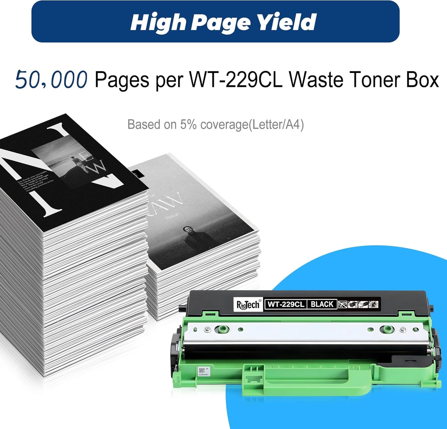 WT-229CL Waste Toner Box WT229CL Waste Toner Box Works with Brother HL-L3220CDW HL-L3280CDW HL-L3295CDW HL-L3300CDW HL-L8245CDW MFCL3720CDW MFC-L3765CDW MFC-L3780CDW and MFC-L8395CDW Printer