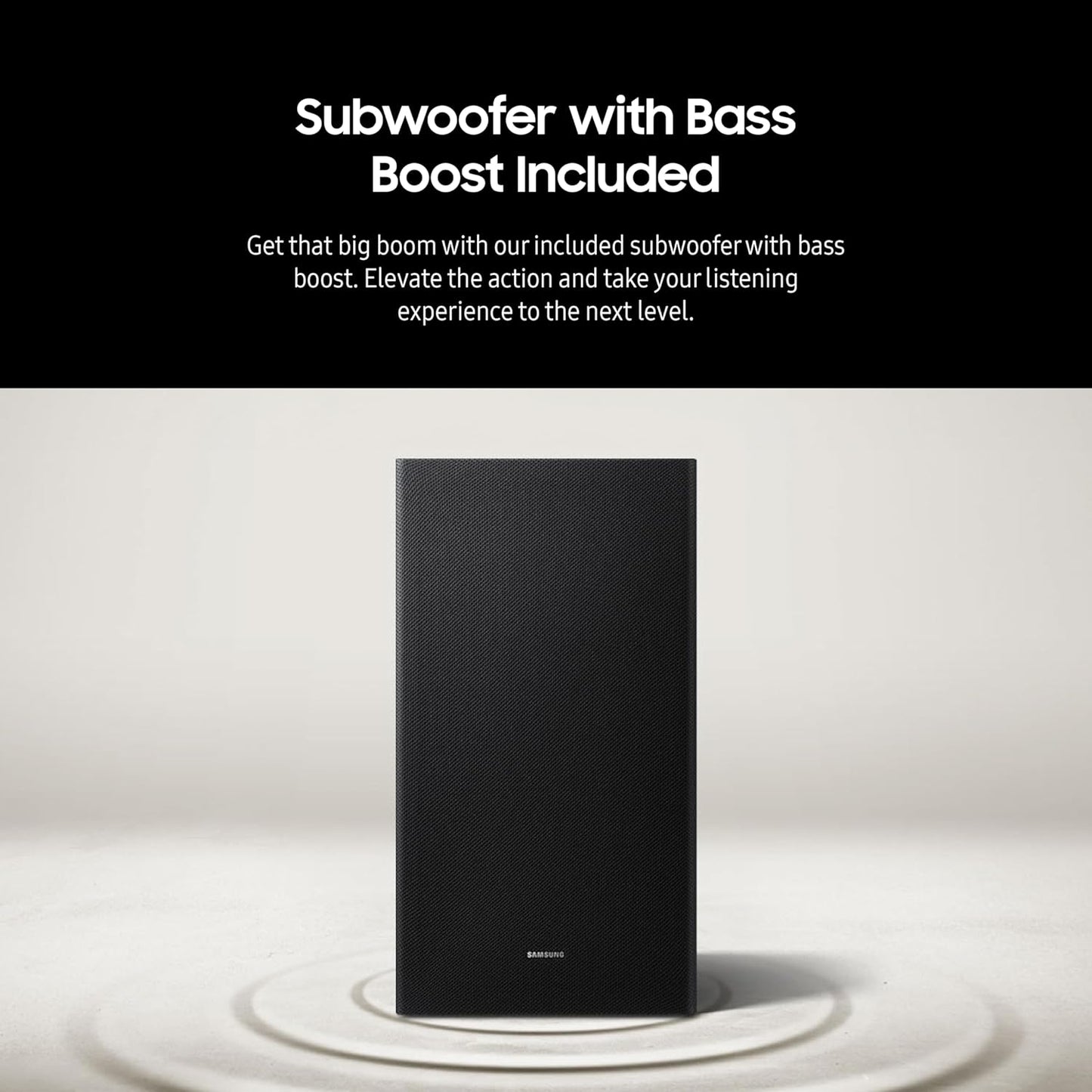 Samsung HW-B750D/ZA 5.1 ch Soundbar w/ Dolby Audio, Surround Sound expansion, Bass Boost, Adaptive Sound, DTS Virtual:X, Wireless Subwoofer, 2024