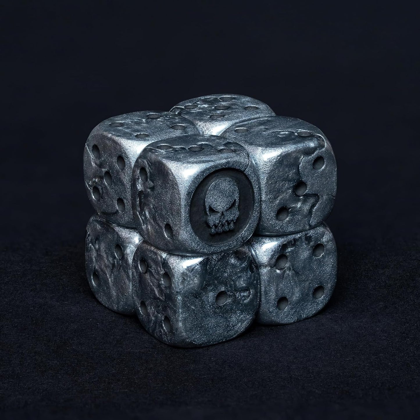 D6 Dice Set – 10× Six-Sided Resin Dice with Themed Designs – 16mm Tabletop for Wargames, RPGs, MTG, and Board Games (A-Solo Dice, WarSkull Dice Set)