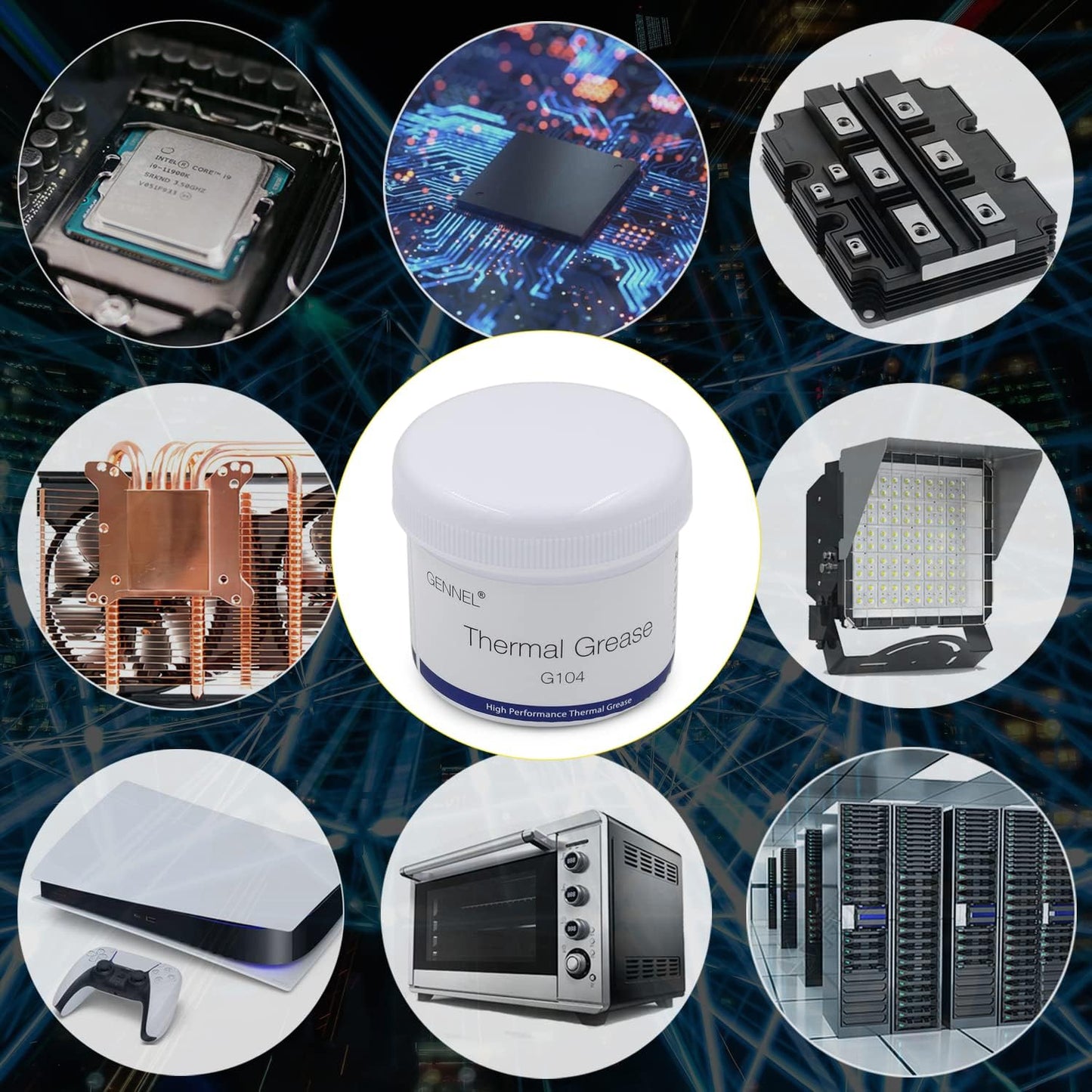 G104 200g Thermal Conductive Paste, Silicone Thermal Compound Grease, Heatsink Paste for CPU Radiator Coolers LED Printer Chipset Cooling