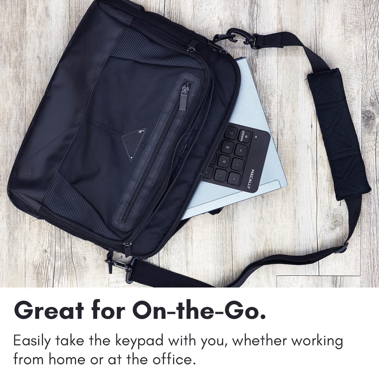 Macally Wireless Number Pad | Numeric Keypad | Wireless 10 Key for Laptop PC Computer Notebook Surface Chrome (2.4G USB) Perfect for Data Entry Numpad Number Keyboard