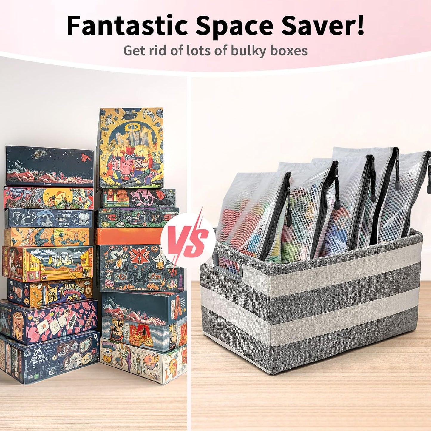 Umriox Mesh Zipper Pouch Bags, A3+A4 (12 Colors, 24 Packs), Large Storage Bags, Zipper Bags for Office Supplies Travel Accessories and Board Games Storage