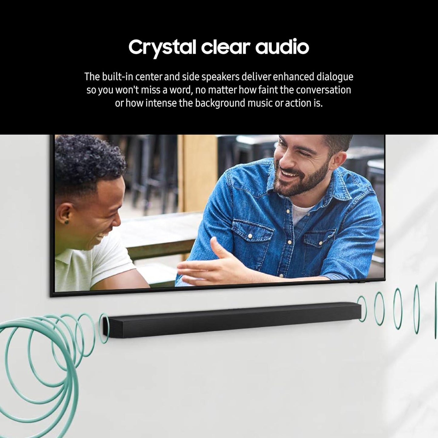 Samsung HW-B750D/ZA 5.1 ch Soundbar w/ Dolby Audio, Surround Sound expansion, Bass Boost, Adaptive Sound, DTS Virtual:X, Wireless Subwoofer, 2024