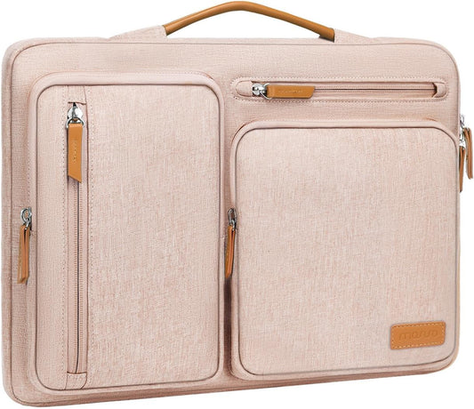 MOSISO 360 Protective Laptop Case 16 inch, 15-15.6 inch Laptop Sleeve Compatible with MacBook Pro 16, HP, Acer, Dell, Lenovo, ASUS, Side Open Carrying Case with 4 Zipper Pockets&Handle, Khaki