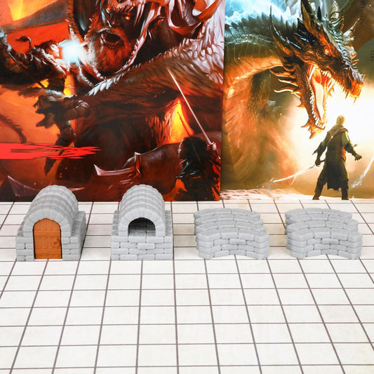 Dungeon Walls 40pcs 28mm Miniature RPG Terrain Modular System DND Building Accessories for Tabletop Role Playing Scenes, Gift of Christmas Halloween for DM (Expansion Pack 3)